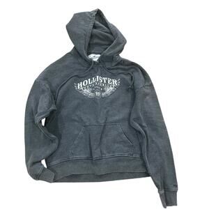 Hollister North American Sweatshirt Size Small Dark Gray Hooded Kangaroo Pocket